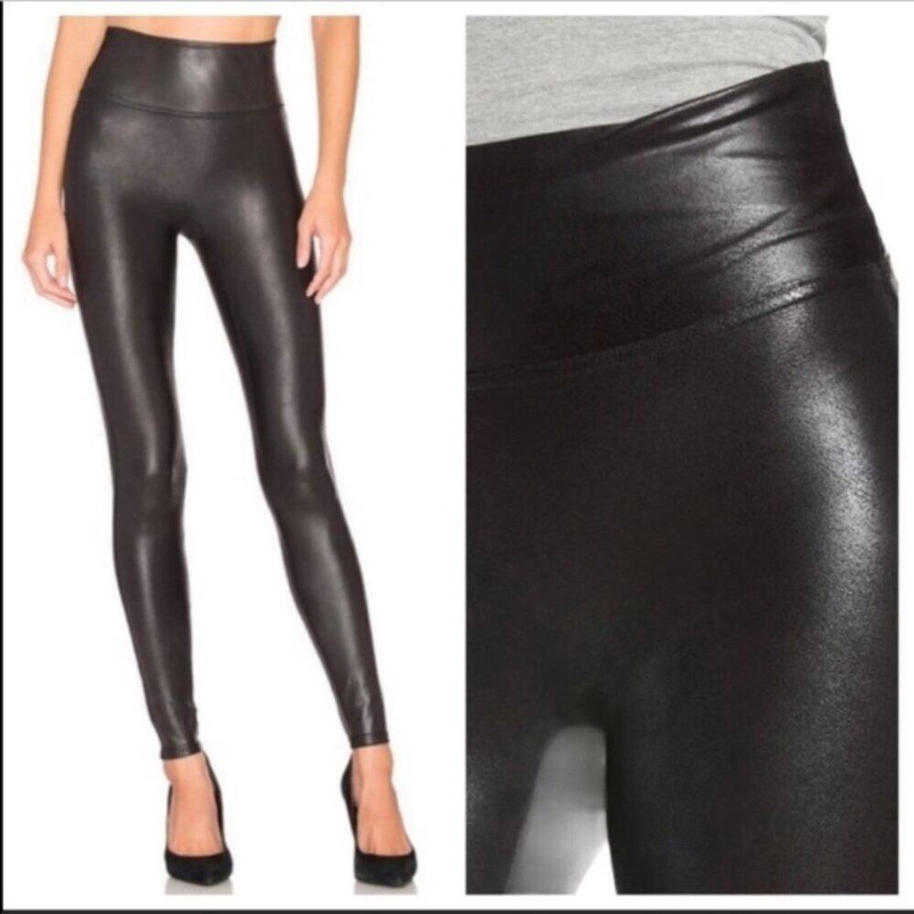 SPANX Faux Leather Leggings Style 2437 - Size XL in Black